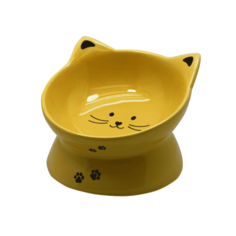 Миска для животных FOXIE Pretty cat желтая керамическая 14х14х10 см 180 мл