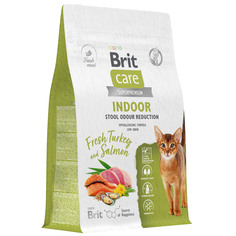 Сухой корм для кошек BRIT CARE Cat Indoor Stool Odour Reduction, индейка, лосось, 0.4 кг Brit*