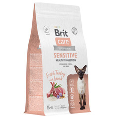 Сухой корм для кошек BRIT CARE Cat Sensitive Healthy Digestion с инд. и ягнёнком, 1.5 кг Brit*
