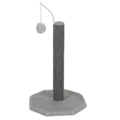 Когтеточка для кошек Меридиан с игрушкой, серый, ковролин, 50 см Meridian