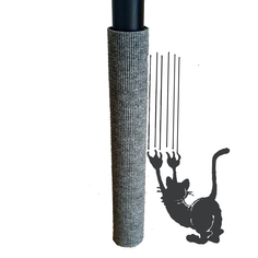 Когтеточка-столбик для кошек на ножку стола универсальная из ковролина, серый, 50х30 см No Brand