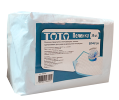 Пеленки для животных ТоТо одноразовые, впитывающие, с добавлением геля, 60 х 40 см, 30 шт Toto