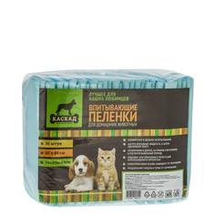 Пеленки для животных Каскад впитывающие, голубой, 60х40 см, 30 шт