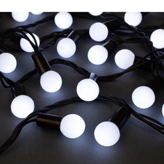 Световая гирлянда новогодняя Luazon Lighting шарики 705952 20 м белый холодный
