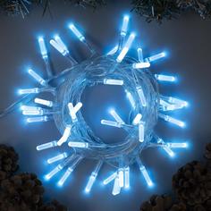Световая гирлянда новогодняя Luazon Lighting хрусталики Р00011586 5 м голубой
