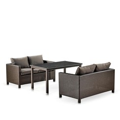 Комплект плетеной мебели Афина T256A/S59A-W53 Brown Afina