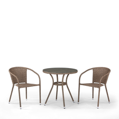 Комплект плетеной мебели Афина T282ANT/Y137C-W56 2Pcs Light brown Afina