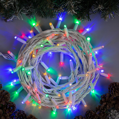 Световая гирлянда новогодняя Luazon Lighting нить 3584109 10 м разноцветный