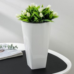 Цветочное кашпо Plast-Avenue со вставкой грейс Р00012791 1,5 л белый 1 шт.