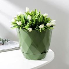 Цветочный горшок IDIland Laurel c поддоном Р00020894 2,3 л зеленый 1 шт.