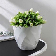 Цветочный горшок IDIland Laurel c поддоном Р00020894 2,3 л белый 1 шт.