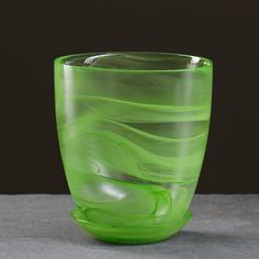 Цветочный горшок NiNaGlass с поддоном гармония Р00002135 2 л зеленый 1 шт.