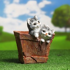 Цветочное кашпо Хорошие сувениры Ящик с котятами 1134651 1,3 л разноцветный 1 шт.