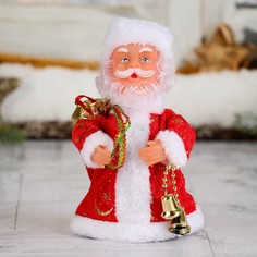 Новогодняя фигурка Зимнее волшебство Дед Мороз с колокольчиком двигается 827789 1 шт.