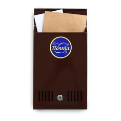Ящик почтовый с замком, вертикальный, коричневый No Brand