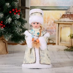 Новогодняя фигурка Зимнее волшебство Снегурочка кристалл бежевая 3555347 1 шт.