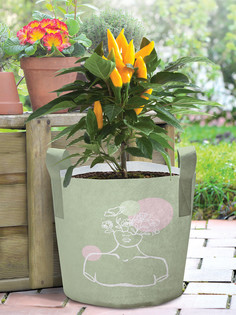 Декоративный мешок корзина кашпо войлок с принтами JoyArty "Цветы в мыслях", 27 л