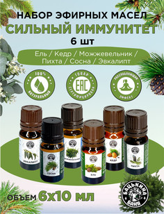 Набор эфирные масла для бани и сауны хвойный 6шт. Бацькина баня ароматические масла