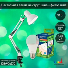 Комплект из фитолампы 10W E27 (184614) и настольной лампы (189775) №2 Combo