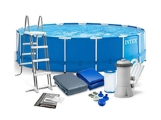 28242 Каркасный бассейн круглый INTEX 457х122+фильтр-насос картр. 3785 л/ч