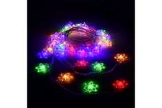 Световая гирлянда новогодняя Vegas цветочки 55084 10 м разноцветный