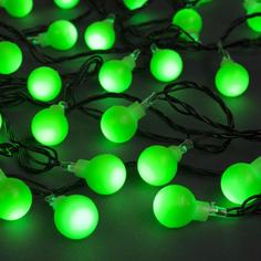 Световая гирлянда новогодняя Luazon Lighting шарики зеленые 3590710 5 м зеленый