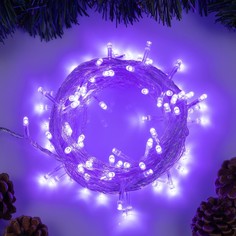 Световая гирлянда новогодняя Luazon Lighting нить 3556783 10 м фиолетовый