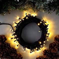 Световая гирлянда новогодняя Luazon Lighting нить 3584133 10 м белый теплый