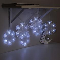 Световая гирлянда новогодняя Luazon Lighting снежинка матовая 5148896 2 м белый холодный