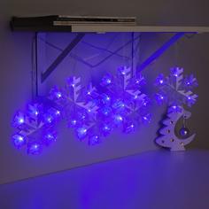 Световая гирлянда новогодняя Luazon Lighting снежинка матовая 5148898 2 м синий