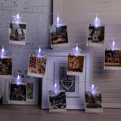 Световая гирлянда новогодняя Luazon Lighting прищепки-елочки 4445731 4,5 м белый холодный