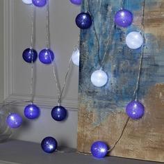 Световая гирлянда новогодняя Luazon Lighting клубки сиреневые 3590728 5 м белый холодный