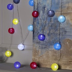 Световая гирлянда новогодняя Luazon Lighting клубки цветные 3590731 5 м белый холодный