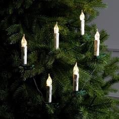Световая гирлянда новогодняя Luazon Lighting свечи на прищепке 3612377 6 м белый теплый