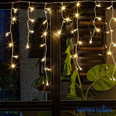 Электрическая гирлянда-занавес Winter Glade Теплый белый свет 100 ламп No Brand