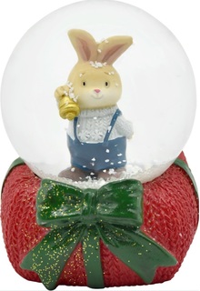 Фигурка новогодняя Homeclub Шар водонаполненный с кроликом 9 см
