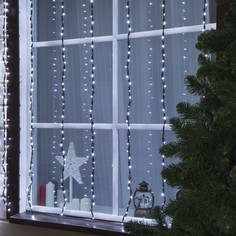 Гирлянда "Водопад" 2 х 1.5 м , IP44, тёмная нить, 400 LED, свечение белое, 8 режимов No Brand
