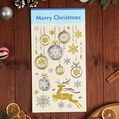 Наклейки на окна "Новогодние" ёлочные игрушки, 47 х 25 см No Brand