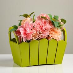 Цветочное кашпо Мария ручки боковые 5309149 2 л фисташка 1 шт. No Brand