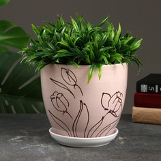 Цветочный горшок Цветы 2,5 л белый 1 шт. No Brand