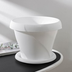 Цветочный горшок Martika с поддоном флориана Р00001599 5,4 л белый 1 шт.
