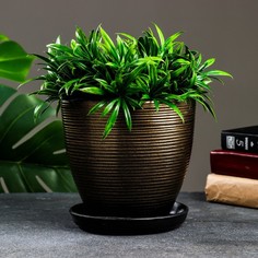 Цветочный горшок Изысканность 2,4 л коричневый 1 шт. No Brand