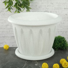 Цветочный горшок Martika с поддоном фелиция Р00001599 6,4 л мраморный 1 шт.