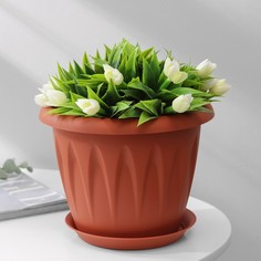 Цветочный горшок Idea с поддоном алиция Р00002314 2,6 л терракотовый 1 шт.