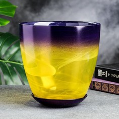 Цветочный горшок NiNaGlass с поддоном №5 алеб Р00002135 3 л желтый 1 шт.