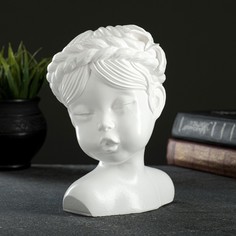 Цветочное кашпо Хорошие сувениры Девочка с цветком Р00013442 0,13 л белый 1 шт.