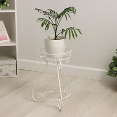 Подставка для цветов «Лотос малый», d=25 см, цвет белый ЗМИ