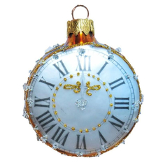 Украшение елочное Часы круглые,, в подарочной упаковке, h-7,5 см АУ-169 Коломеев