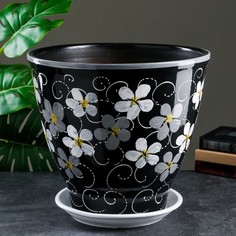 Цветочный горшок Фиалка 25 л черный 1 шт. No Brand