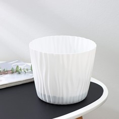 Цветочное кашпо Idea со вставкой волна Р00002314 4 л белый 1 шт.